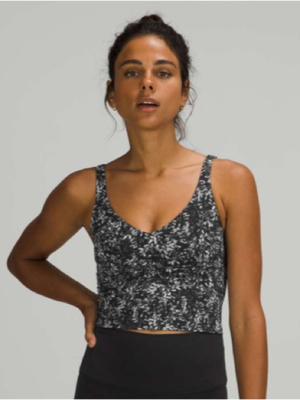 lululemon athletica Black and White Printed Crop Tank